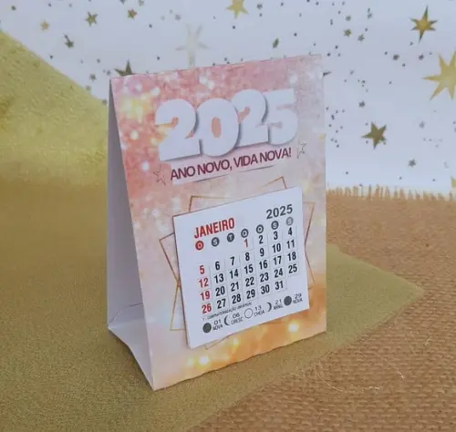 Mini Calendário 2026 de Mesa Personalizado