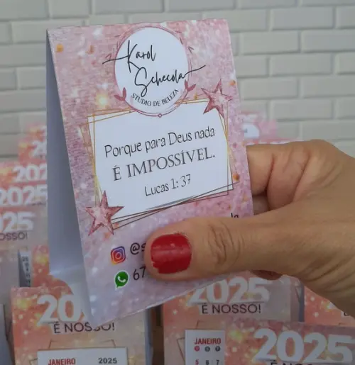 Mini Calendário de Mesa Personalizado