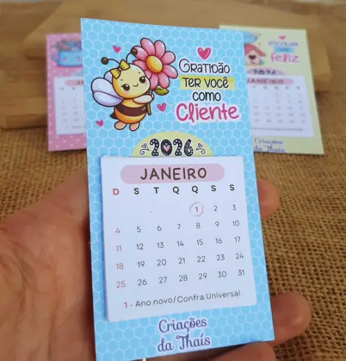Mini Calendário de Geladeira 2027