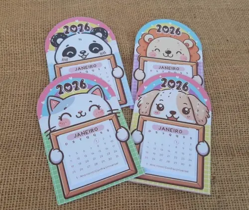 Mini Calendário de Geladeira  Bichinhos