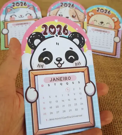 Mini Calendário de Geladeira  Bichinhos