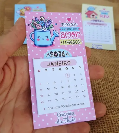 Mini Calendário de Geladeira 2027