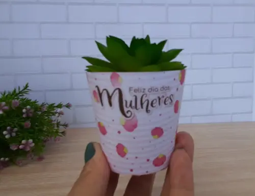 Rótulo para Mini Suculenta Dia das Mulheres