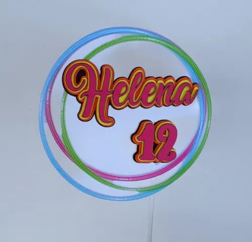 Topo de Bolo Festa Néon