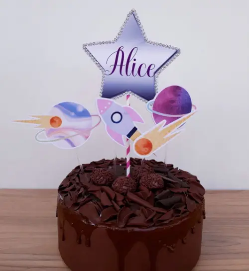 Topo de Bolo para Festa Galáxia