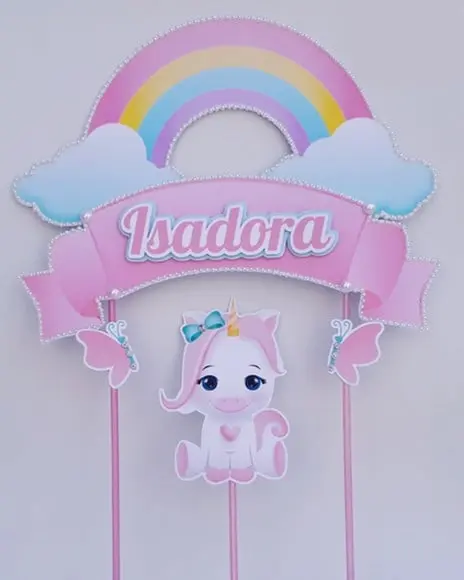 Topo de Bolo Unicórnio Cute