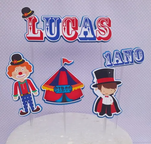 Topo para Bolo Circo