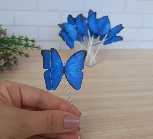 Topper de Docinho Borboleta Azul