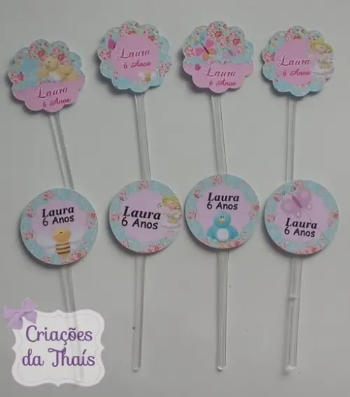 Topper para Docinho e Cupcake Jardim