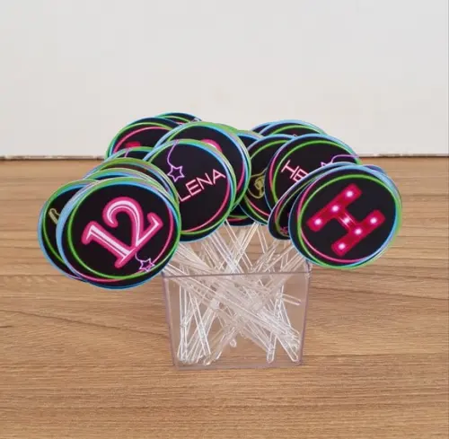 Topper para Docinhos Festa Neon