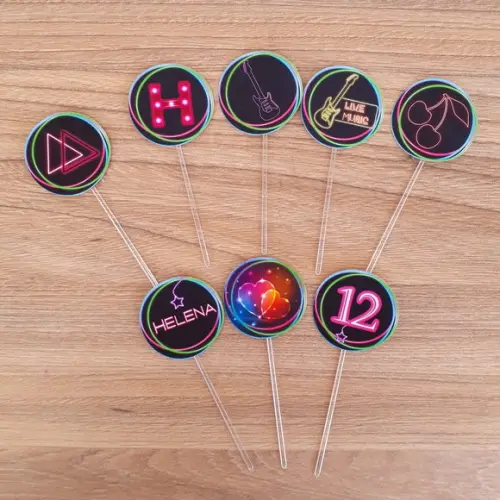 Topper para Docinhos Festa Neon