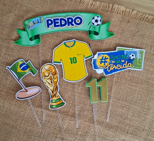 Kit Decoração de Festa Copa, Brasil Rumo ao Hexa