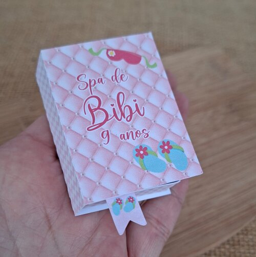 Caixinha mini livro para 2 bis Festa Spa