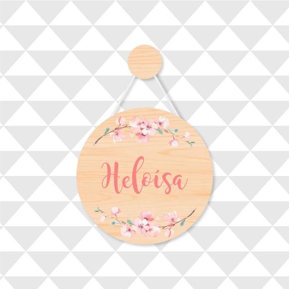 Enfeite Porta Maternidade Personalizado Jardim Floral