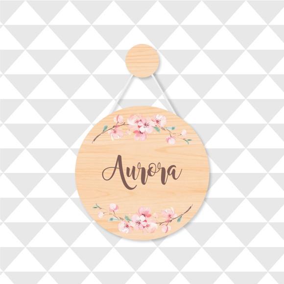 Enfeite Porta Maternidade Personalizado Jardim Floral