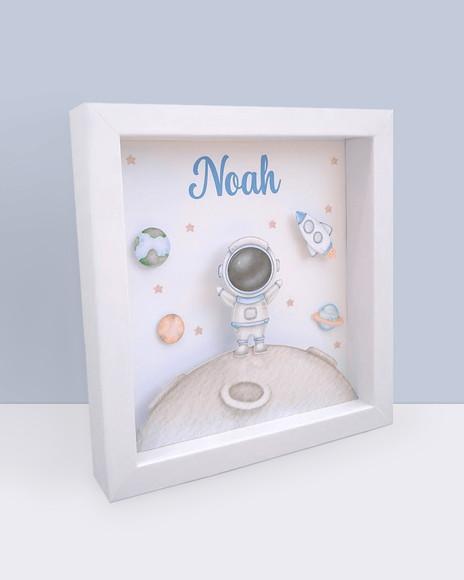 Quadro 3d Infantil Porta Maternidade Astronauta