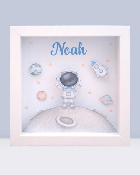 Quadro 3d Infantil Porta Maternidade Astronauta
