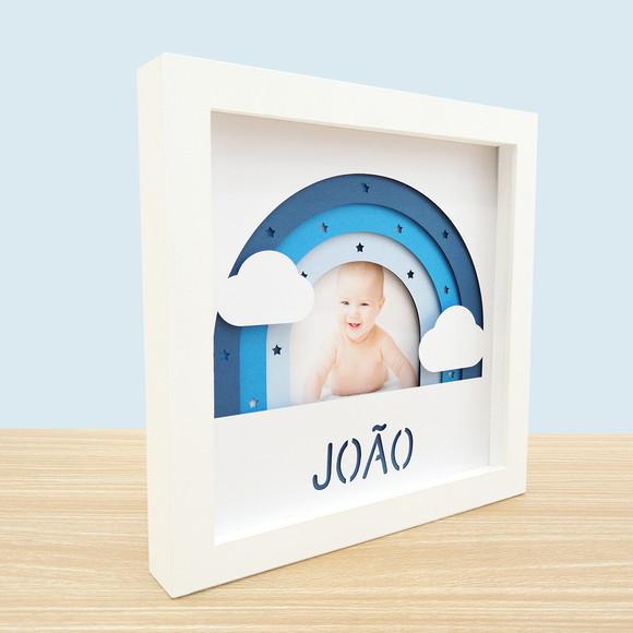 Quadro 3d Infantil Porta Maternidade Personalizado Arco-íris