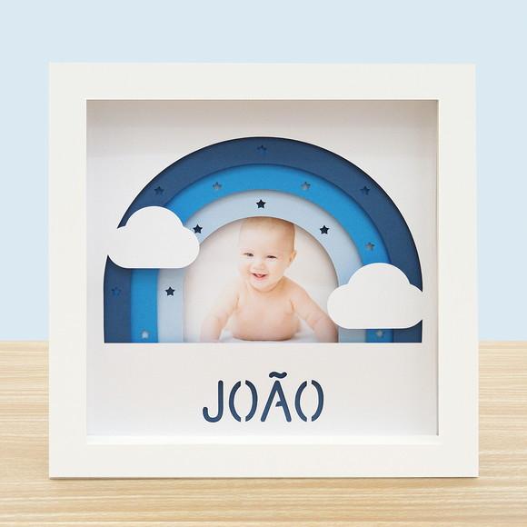 Quadro 3d Infantil Porta Maternidade Personalizado Arco-íris