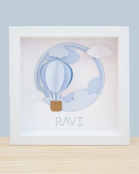 Quadro 3d Infantil Porta Maternidade Personalizado Balão