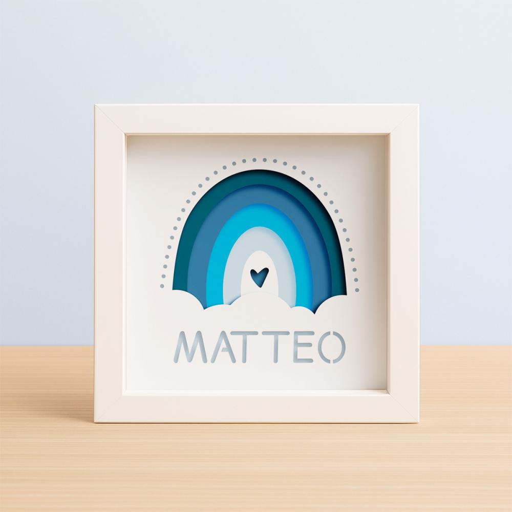 Quadro 3d Infantil Porta Maternidade Personalizado Arco-íris