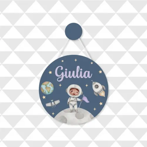Enfeite Porta Maternidade Astronauta Menino Menina