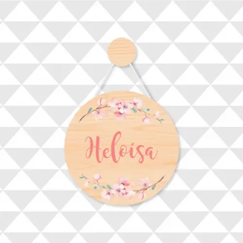 Enfeite Porta Maternidade Personalizado Jardim Floral
