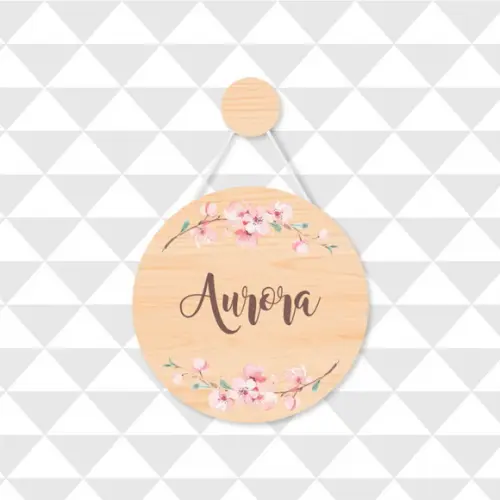 Enfeite Porta Maternidade Personalizado Jardim Floral