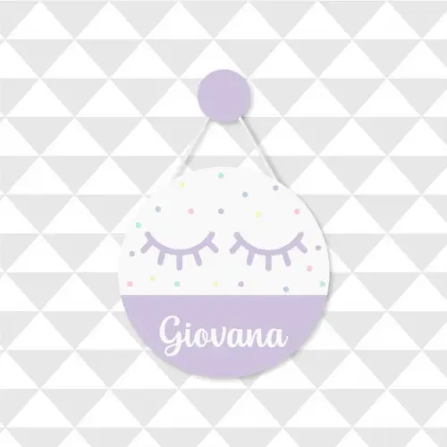 Enfeite Porta Maternidade Personalizado Olhos Cílios