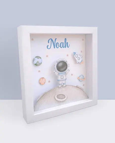 Quadro 3d Infantil Porta Maternidade Astronauta