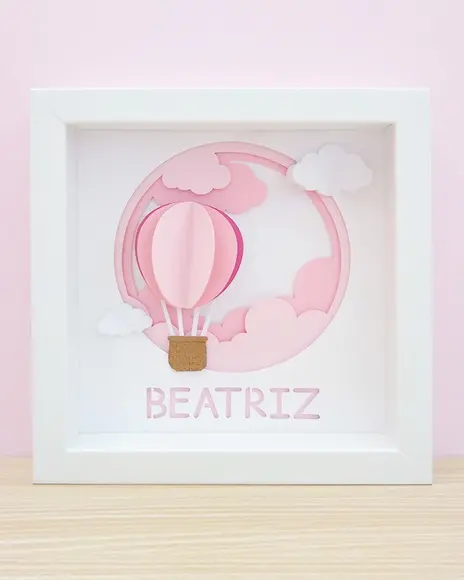 Quadro 3d Infantil Porta Maternidade Personalizado Balão