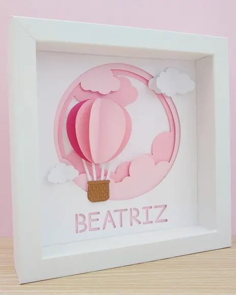 Quadro 3d Infantil Porta Maternidade Personalizado Balão