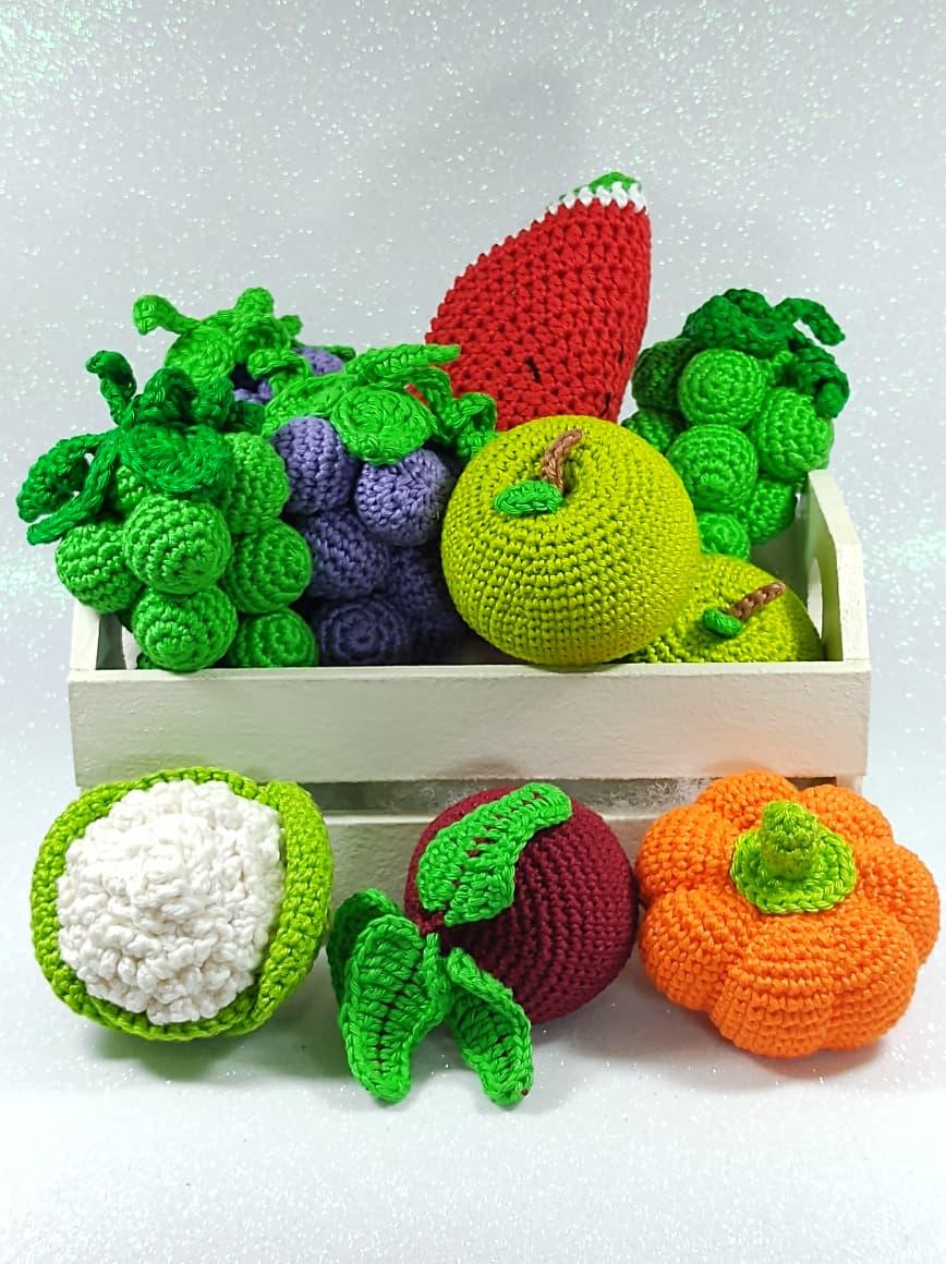 Kit Frutas e Legumes  Amigurumi em Crochê/ Brinquedo Educativo /
