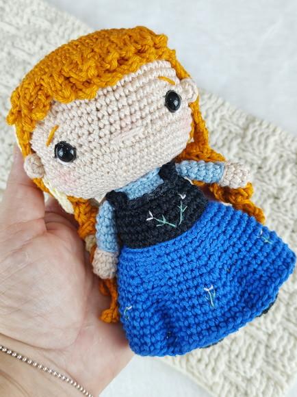 Boneca Princesa Anna Frozen Amigurumi em Crochê