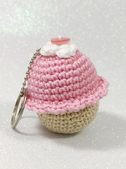 Chaveiro Cupcake em Crochê