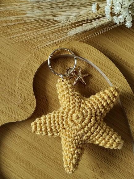 Chaveiro Estrela em Crochê com Nome