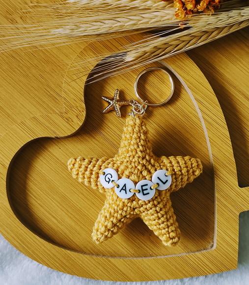 Chaveiro Estrela em Crochê com Nome