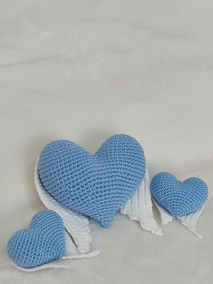 Coração Extra Grande com Asas de Anjo + 2 Chaveiros