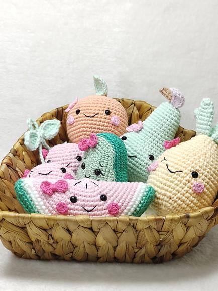 Fruta Carinha em Crochê Candy Colors