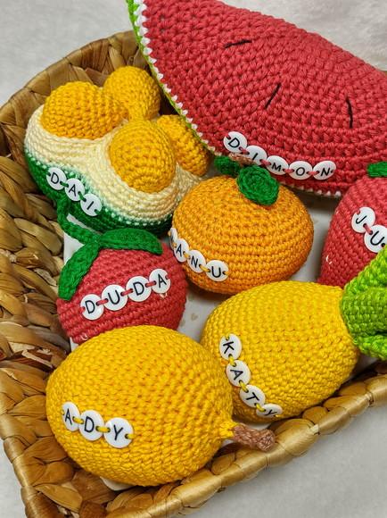 Fruta em Crochê com Nome