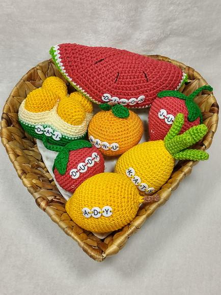 Fruta em Crochê com Nome