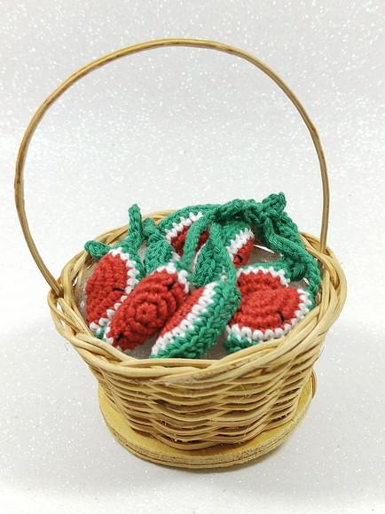 Mini Fruta em Crochê para Aplicação