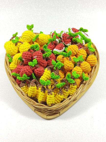 Mini Fruta em Crochê para Aplicação