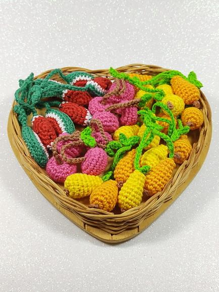 Mini Fruta em Crochê para Aplicação