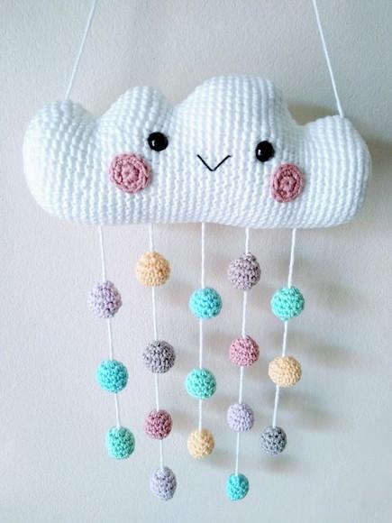 Móbile Nuvem Amigurumi em Crochê.
