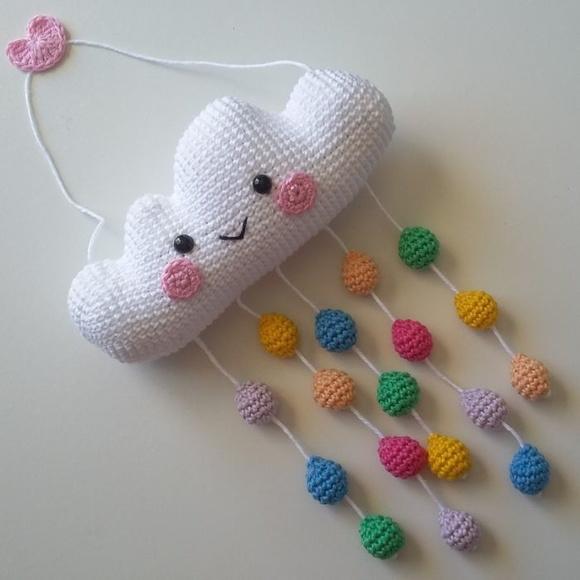 Móbile Nuvem Amigurumi em Crochê.