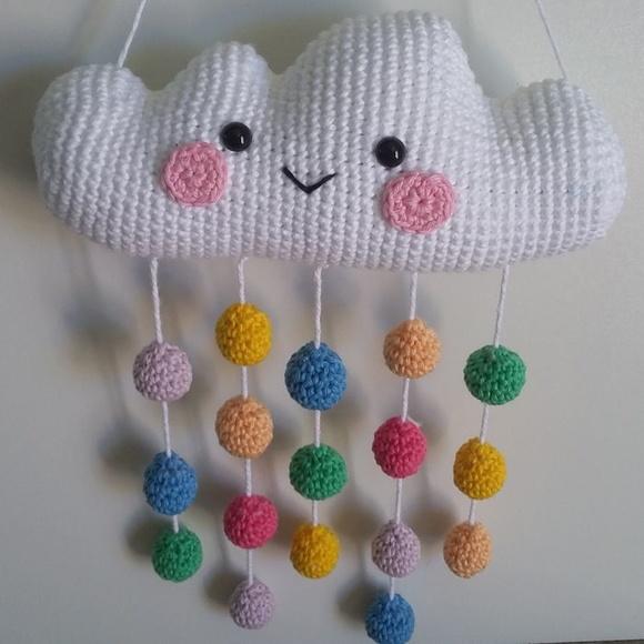 Móbile Nuvem Amigurumi em Crochê.