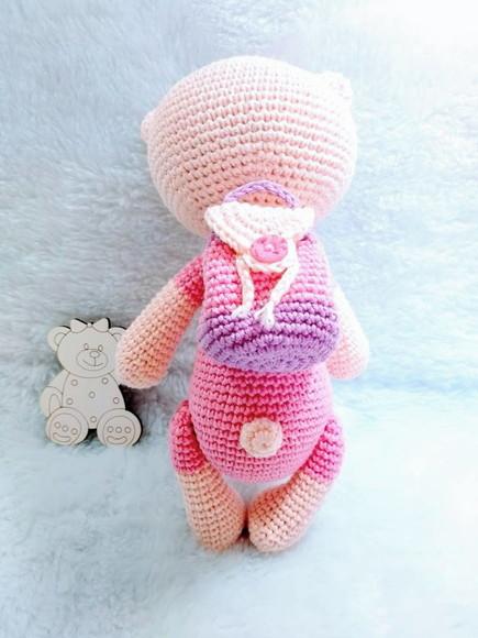 Urso Amigurumi com Mochila