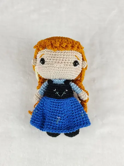 Boneca Princesa Anna Frozen Amigurumi em Crochê
