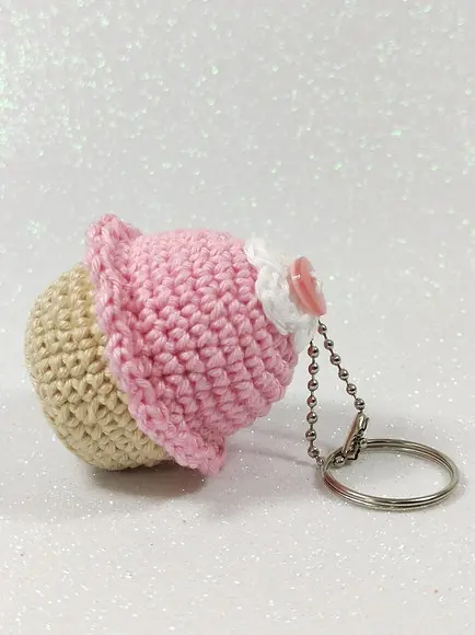 Chaveiro Cupcake em Crochê
